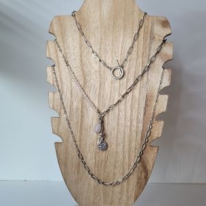 NWT Free People Multi layered necklace with stone detail